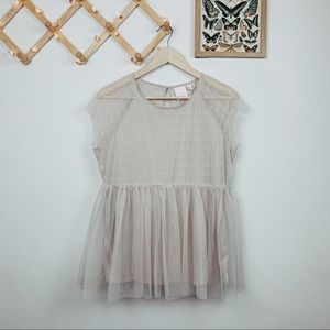 🌼 lc lauren conrad NWT tulle trim top 🌼